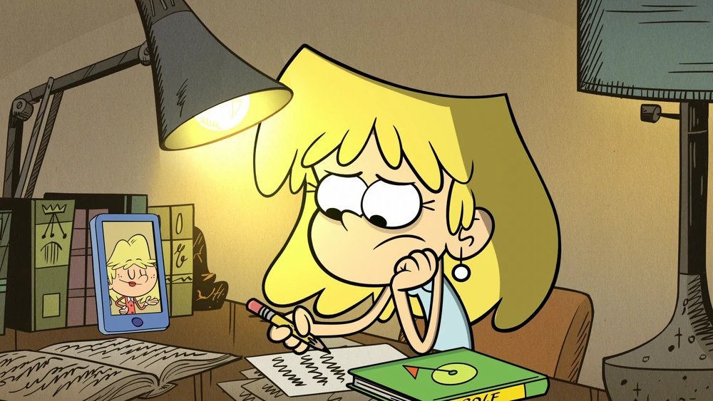 Trijosh1's tweet photo. Lori is studying really hard for the finals.

#WorkHarderDay #WorkHarderDay2025 #HappyWorkHarderDay #HappyWorkHarderDay2025 #WHD #WHD2025 @Nickelodeon #Nickelodeon #TheLoudHouse https://t.co/2SKVBDha4N