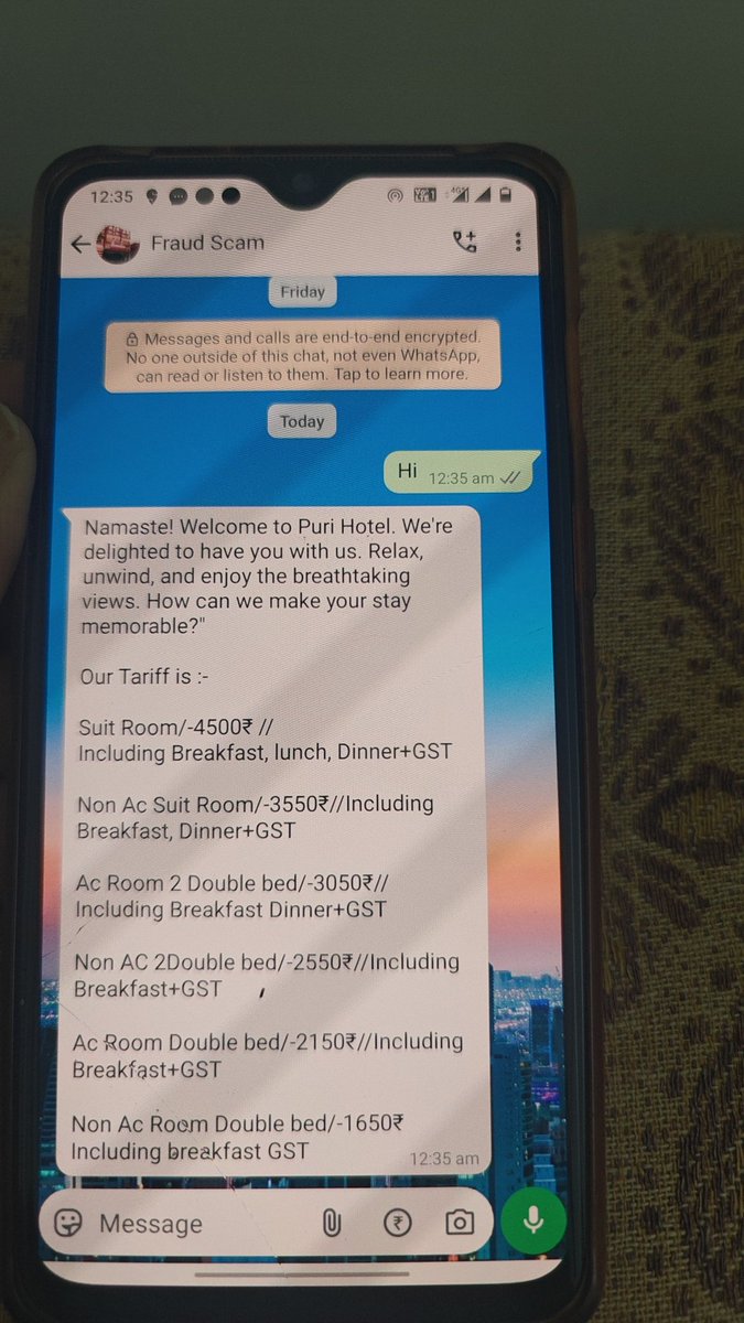 debleenac's tweet photo. @SPPuri1
Kindly help me to get my RS 18400 back which has been fraud by website "www.purihotelpuri@gmail.com" by claiming itself Puri Hotel. This has been net banking transfer and complaint raised. Kindly help in finding culprits. @PuriPolice @KolkataPolice @MumbaiPolice https://t.co/3SPiELprW8