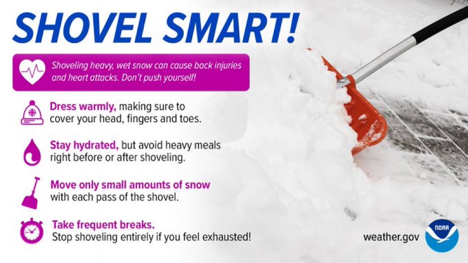 mcfrsPIO's tweet photo. Shoveling Snow Can be Dangerous to Your Health. Shovel small amounts & take breaks https://t.co/I2DOv1gjqm #MoCoSnow https://t.co/U2nvOLbD8S