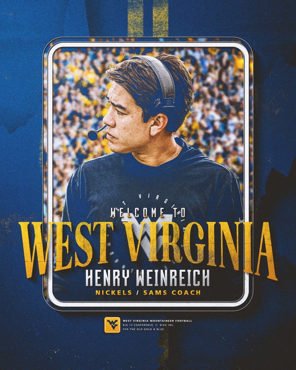 Welcome to Almost Heaven, <a href="/CoachWeinreich/">Coach Henry Weinreich</a>!

🔗 tinyurl.com/2dx26cxb

#HailWV