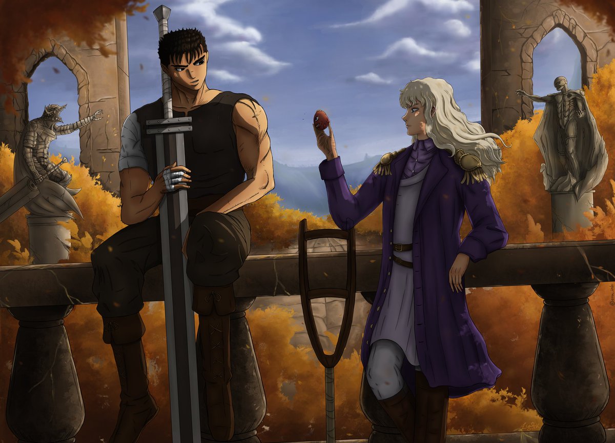 《Tu veux vraiment que je te donne une raison pour laquelle je t'ai sauvé la vie ?》

Guts et Griffith fanart 🍂
#Berserk #ベルセルク