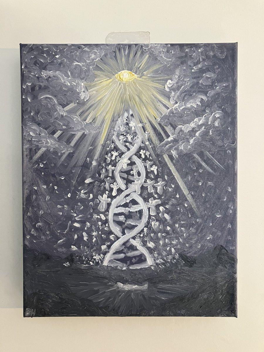 BryceHuso's tweet photo. Hey @jordanbpeterson would you buy this painting I made of Jacob’s Ladder? Need money for adventures. Thanks https://t.co/vRXAqxyM1w