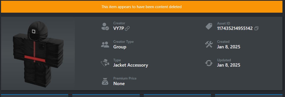 borindim's tweet image. ROBLOX DELETED MY ITEM FOR SPAMMING LOL!
its unfair I already spent around 8k for this item because of the SPONSOR!
#RobloxDev #robloxmoderation #robloxugc