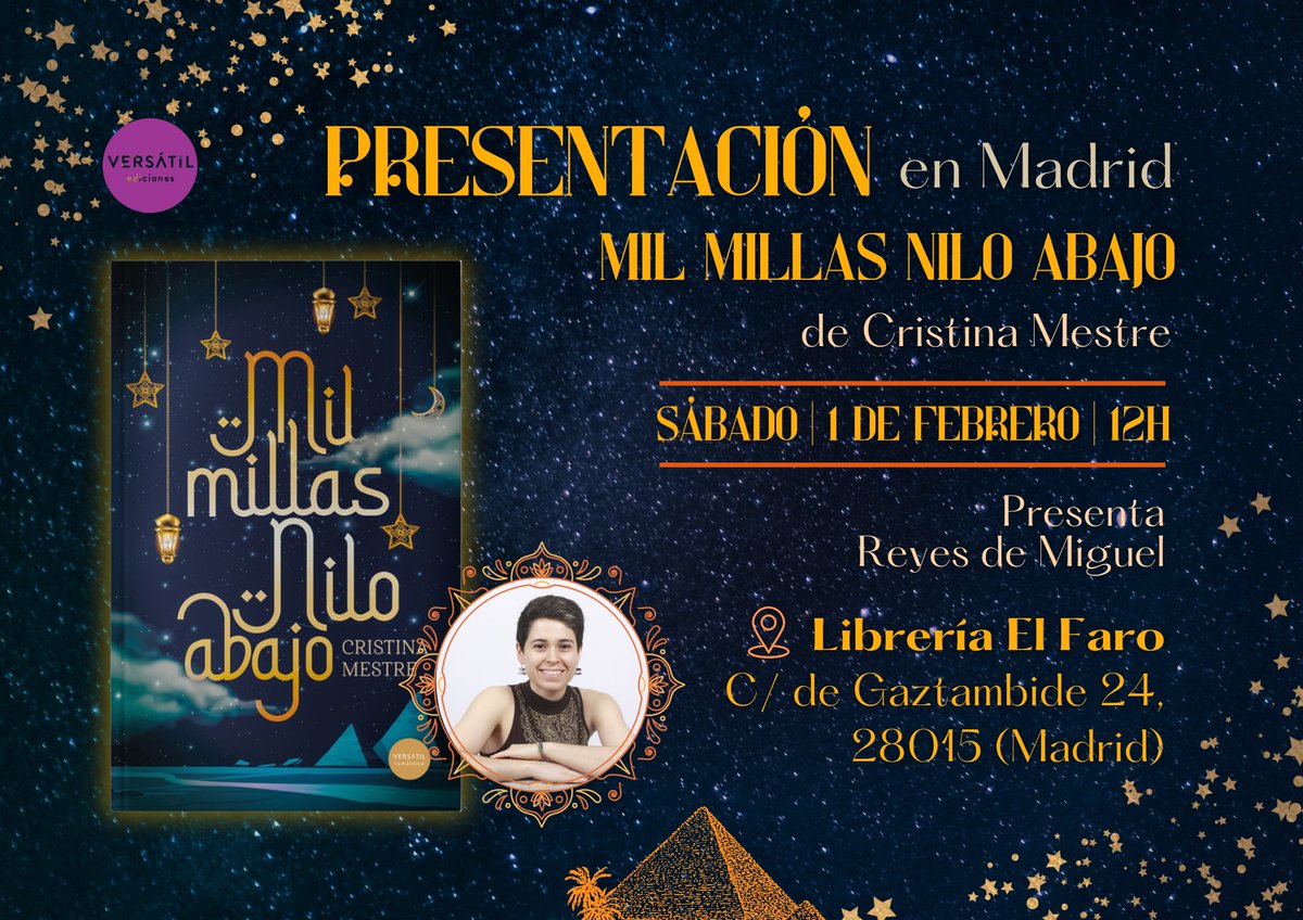 ¡El 1 de febrero presento Mil millas Nilo abajo en Madrid! 😍😍 Si queréis pasar un buen rato hablando de Egipto, arqueología y romance, ¡pasaos a saludar!
