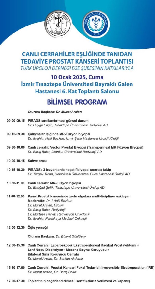 Prof.Dr.Murat Arslan (@profmuratarslan) on Twitter photo Turkish #Urology Association Aegean Branch successfully hosted the #ProstateCancer : From #Diagnosis to #Treatment #Meeting in #İzmir with interactive live surgeries, #multidisciplinary case discussions, it was an inspiring and educational event.
<a href="/Uroturk/">Türk Üroloji Derneği</a> #prostate 10.1.25 Turkish #Urology Association Aegean Branch successfully hosted the #ProstateCancer : From #Diagnosis to #Treatment #Meeting in #İzmir with interactive live surgeries, #multidisciplinary case discussions, it was an inspiring and educational event.
<a href="/Uroturk/">Türk Üroloji Derneği</a> #prostate 10.1.25