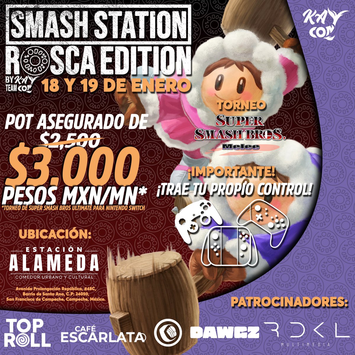 Kaycon_gaming's tweet photo. No te pierdas el gran Torneo de Super Smash Bros Ultimate, el gran cierre de la temporada.

Te invitamos a unirte este sábado 18 y domingo 19 de enero a partir de las 3:00pm a la “Smash Station Rosca Edition” en la Estación Alameda.🚊📣

(Inscripciones y detalles en el enlace)🔻 https://t.co/3Gb8Snh5h8