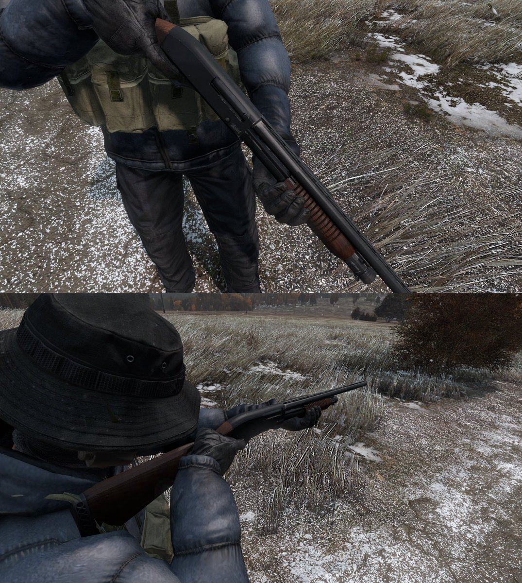 MP-133 (not a standard model).
TOZ-34 (new model):
• it is possible to cut the gun with a metal hacksaw
#dayz