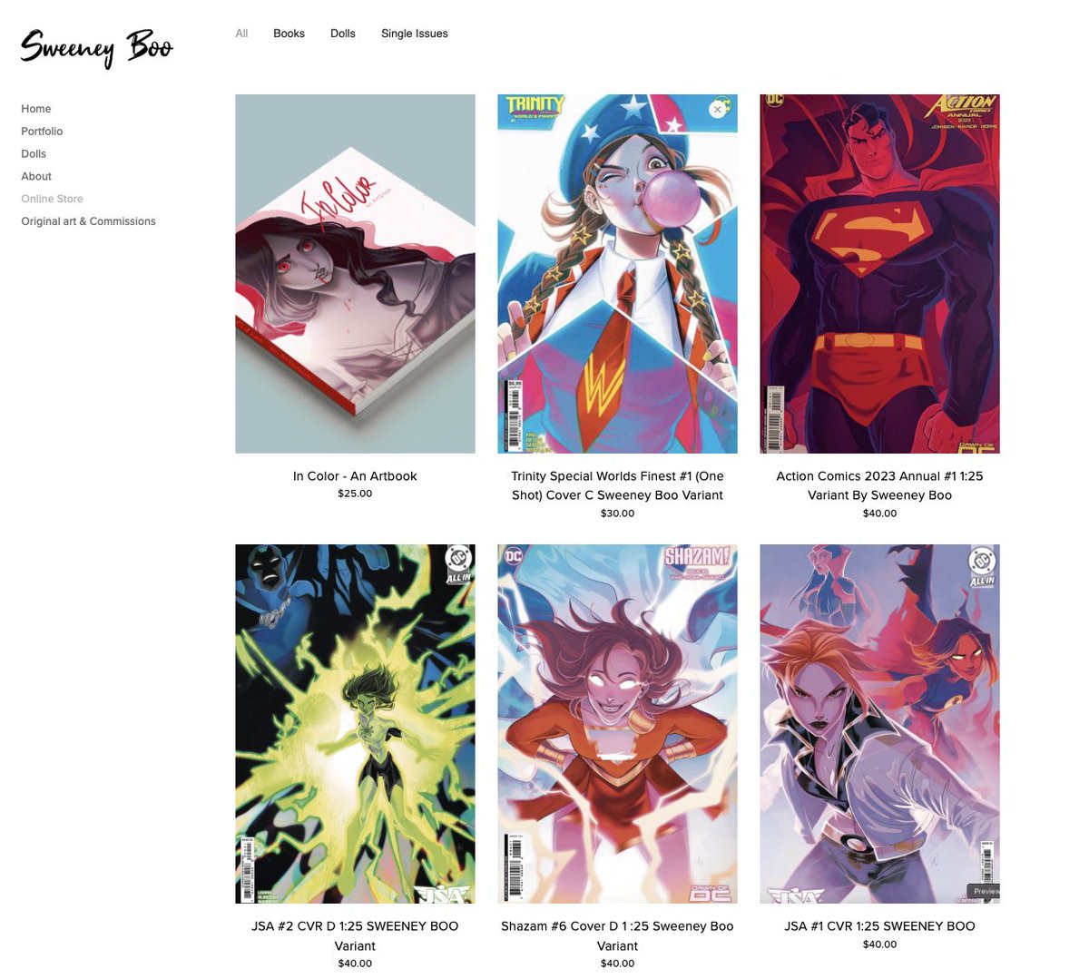 Re-opened my online shop with lots of books/singles issues and dolls! sweeneyboo.com/shop