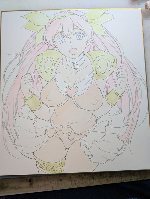 あまり今までこういうのあげた事無かったので😅
色紙の着色過程です。 