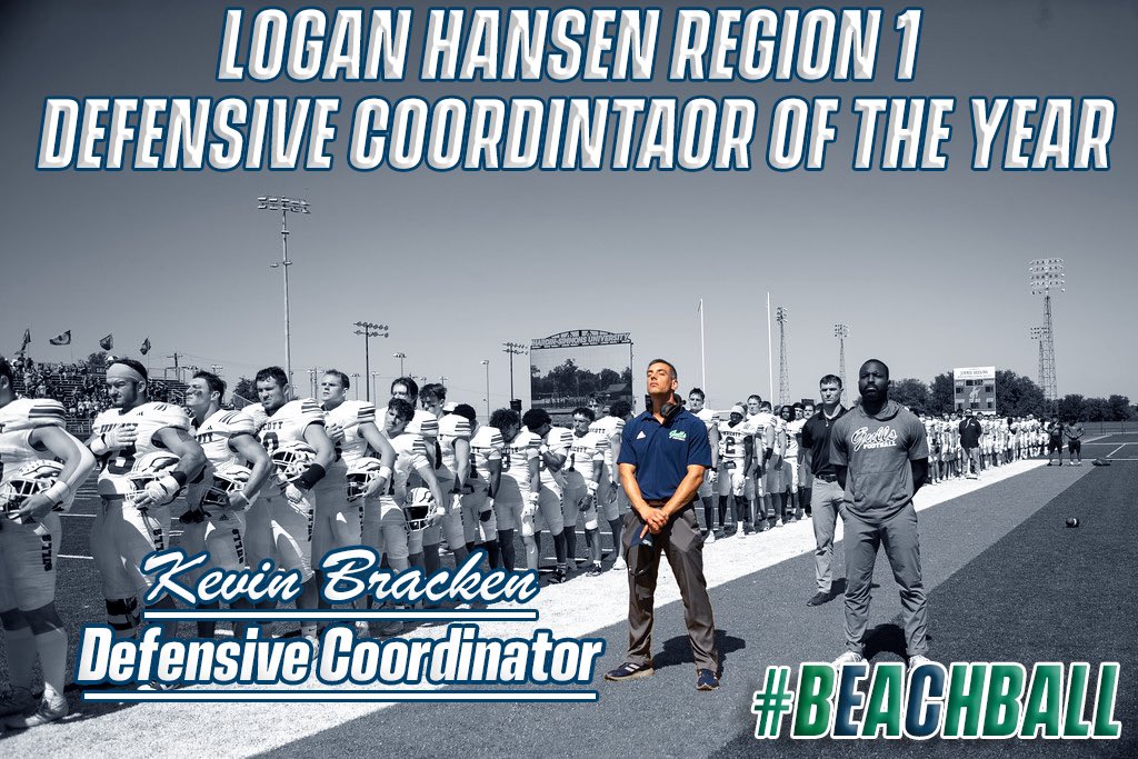 EndicottFB's tweet image. Congratulations to @CoachBracken on being selected as the Logan Hansen Region 1 Defensive Coordinator of the Year‼️

#BEACHBALL 🏈🐦🏖️