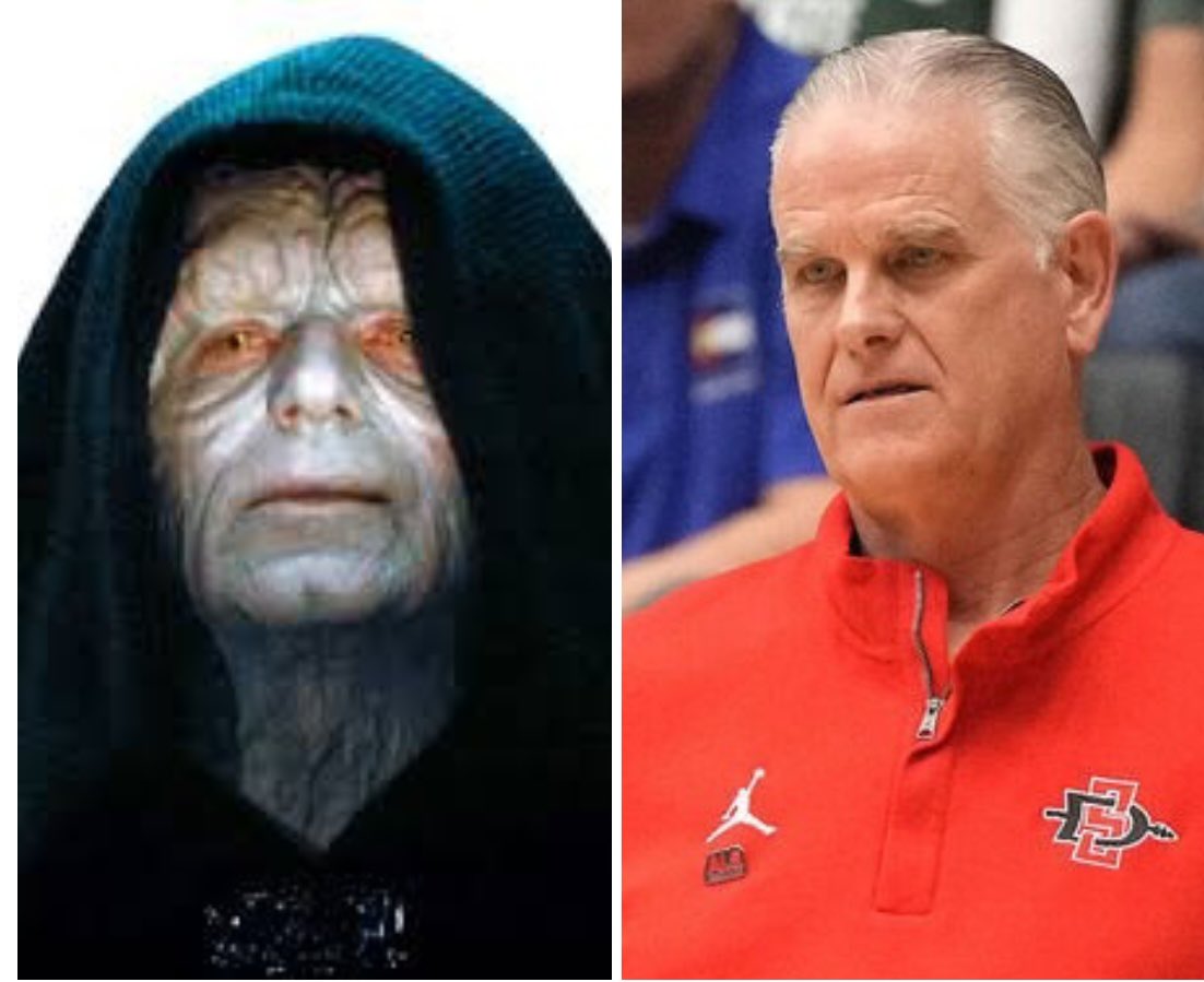 Kaitlyn_Grace1's tweet photo. Trying to figure out who Brian Dutcher reminds me of��.. found it.
#GoLobos #SDSWho https://t.co/yUh8Ohoxsh