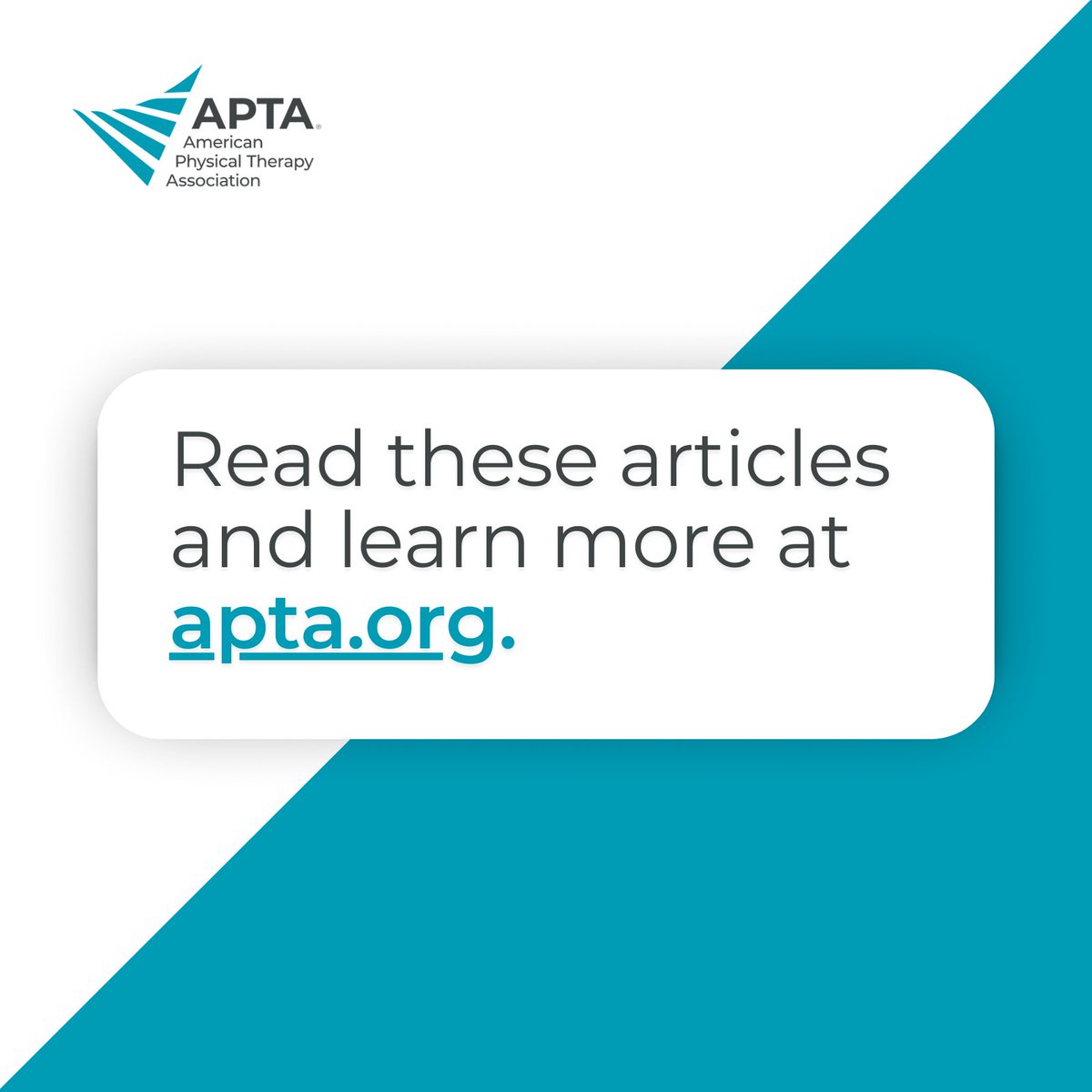 APTA_official's tweet image. APTA is spreading the word on #PhysicalTherapy! 📣📰 See how we're working with major news outlets to amplify our collective voice. #ChoosePT

Read these articles now: shor.by/apta