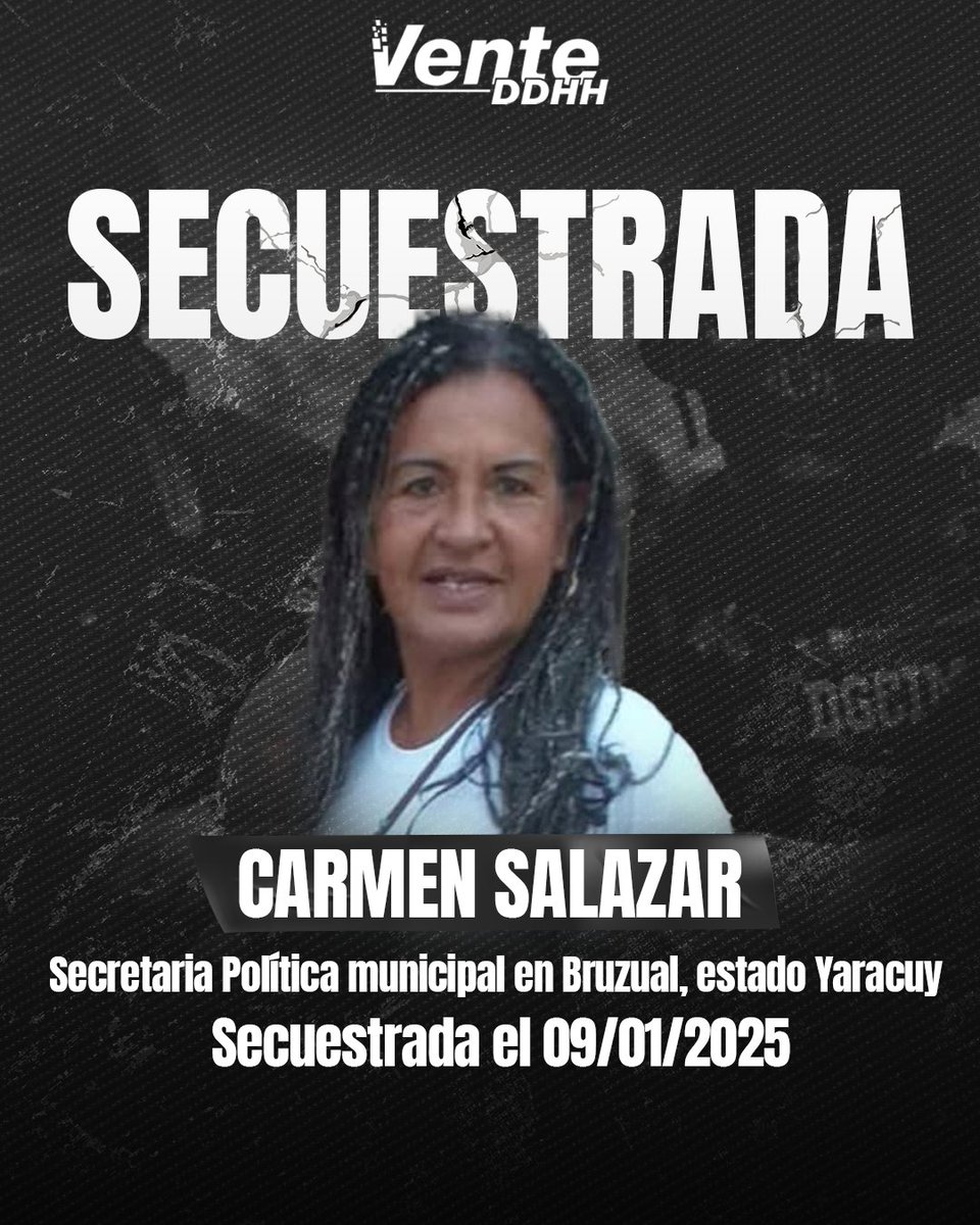 ‼️#Alerta Zyad Naime, secretario político estadal en <a href="/Vente_Yaracuy/">Vente Yaracuy</a> y Carmen Salazar, secretaria política municipal en Bruzual, estado Yaracuy fueron secuestrados el #9Ene en la entidad. 

Funcionarios del Comando Anti Extorsión y Secuestro (Conas), secuestraron a Zyad en horas