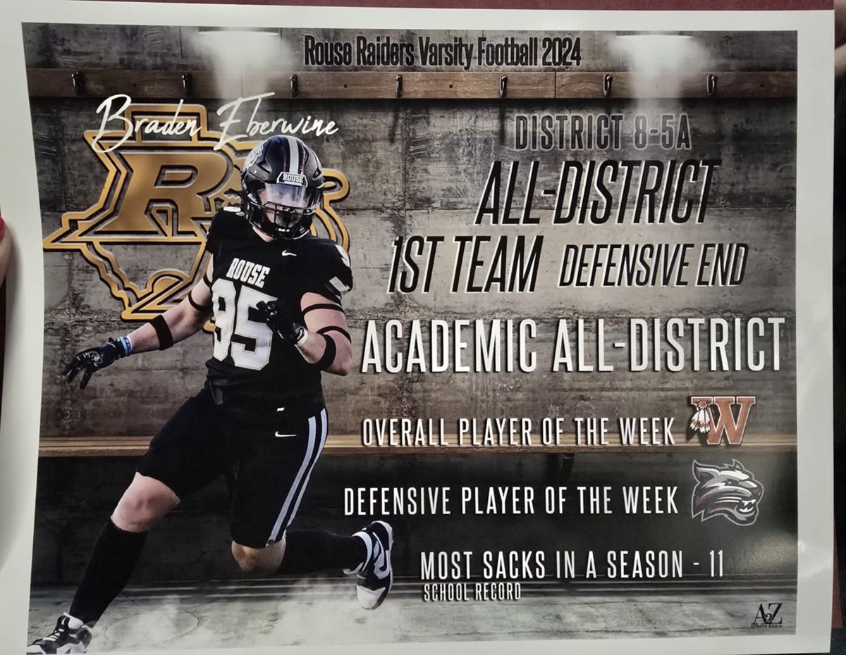 Braden Eberwine (@bradeneberwine) on Twitter photo Blessed to have been voted both Lineman of the year and Defensive MVP by my teammates! Thank you to all the coaches who made this possible! <a href="/1RoUSeFB/">JoshuaMann#1RoUSe</a> <a href="/ToddJohnson6386/">Todd Johnson</a> <a href="/CoachLBrooks/">Lexi Brooks</a> <a href="/RecruitRouse/">RecruitRouseRaiders</a> Blessed to have been voted both Lineman of the year and Defensive MVP by my teammates! Thank you to all the coaches who made this possible! <a href="/1RoUSeFB/">JoshuaMann#1RoUSe</a> <a href="/ToddJohnson6386/">Todd Johnson</a> <a href="/CoachLBrooks/">Lexi Brooks</a> <a href="/RecruitRouse/">RecruitRouseRaiders</a>