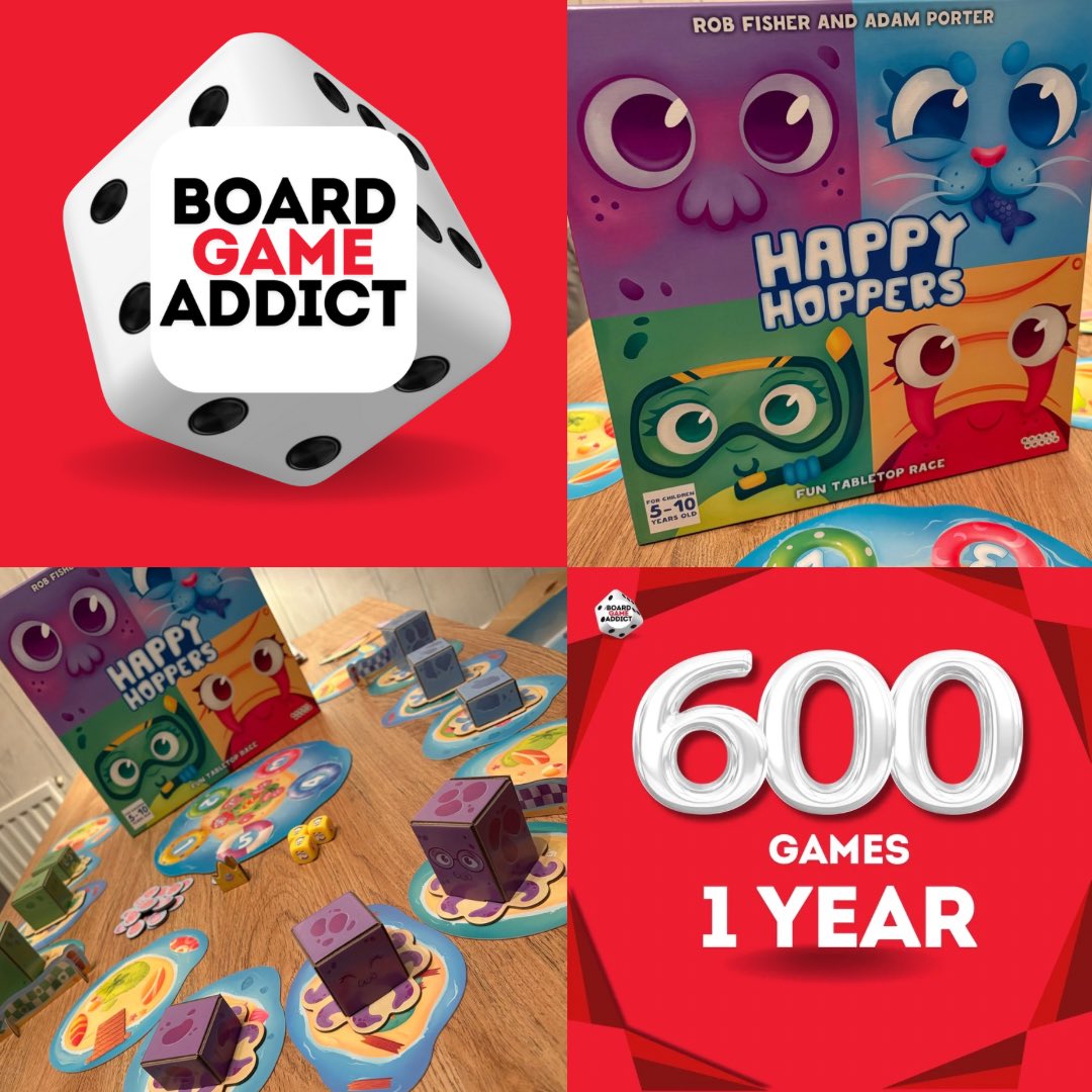 HAPPY HOPPERS from Hobbyworld was a highlight of today’s game day for the little one. She loved rolling the dice and stacking the hoppers (Camel Up style) as racing to the end. <a href="/HobbyWorldInt/">Hobby World</a> 

Ideal for younger kids!
#BoardGames #Saturday #Family #Games #Win #Player