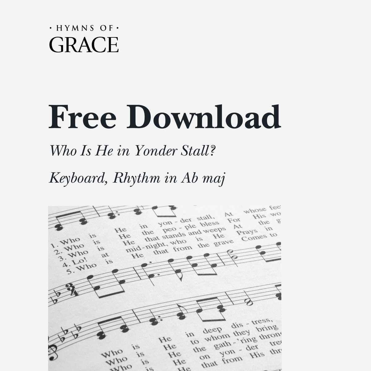 HymnsofGrace's tweet photo. Have you used Hymns of Grace's free resources like the hymn arrangements?

Who Is He in Yonder Stall? Keyboard, Rhythm in Ab maj.

Browse all of our resources on our website!
https://t.co/aRupfJe8x8

#hymnsofgrace #freedownload #christianresource #worshipmusic https://t.co/xoTwPuafr6