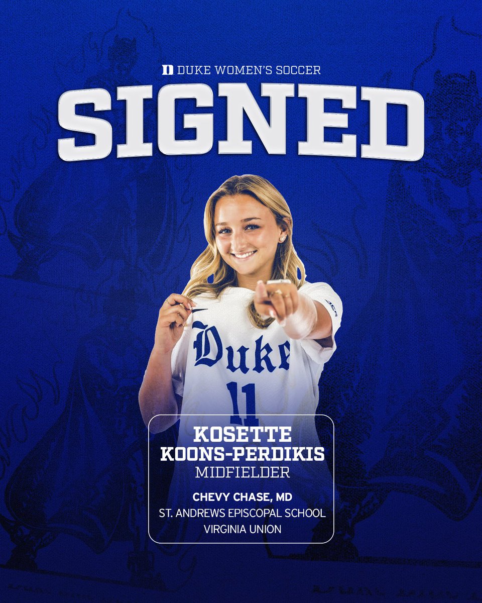 It’s official, she’s a Blue Devil! 🔵😈

Welcome to Duke, Kosette!