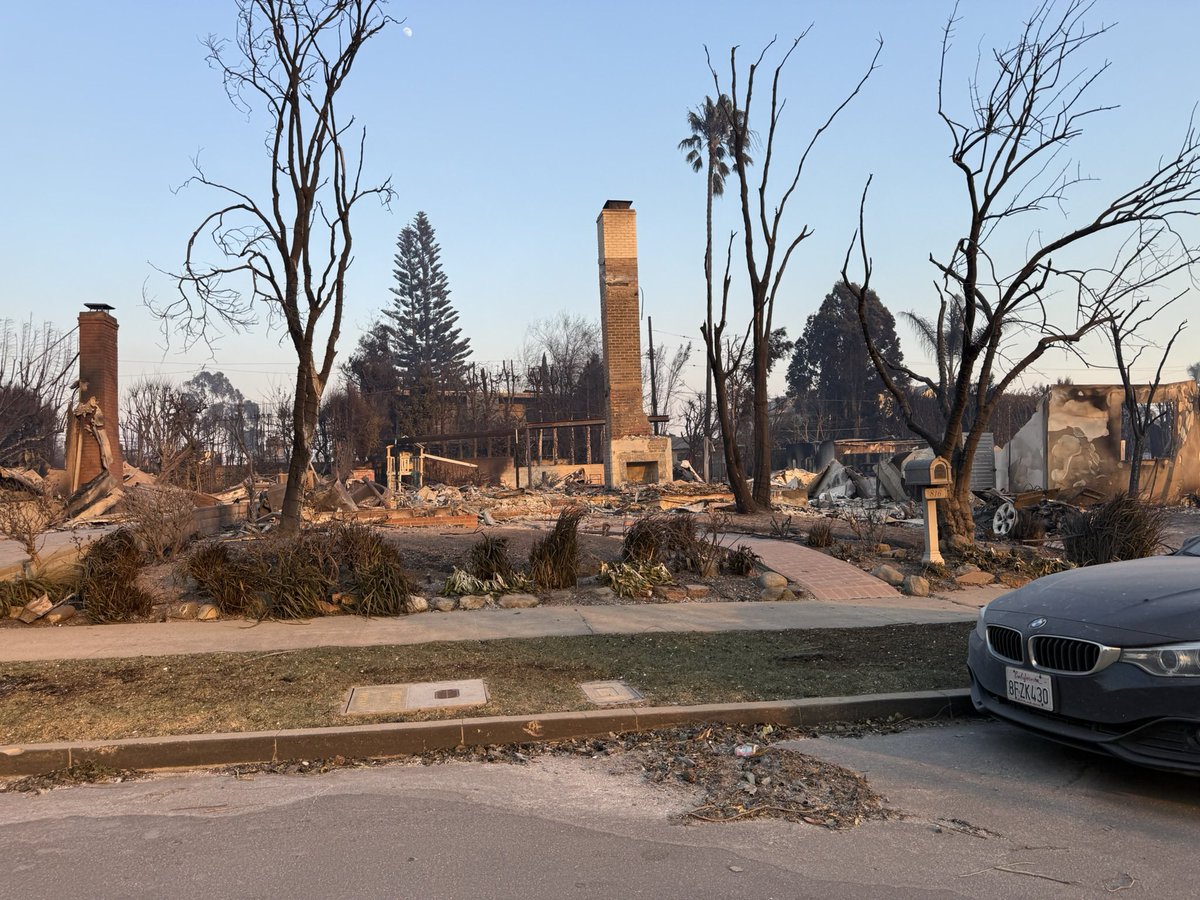 My house may have been flattened by #PalisadesFire but this superior piece of German engineering is still standing!! Absolutely incredible to withstand the fire. My other car melted in our driveway. <a href="/BMW/">BMW</a> for the win 🙌