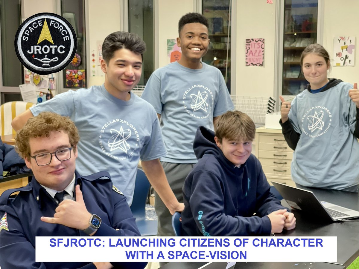 Space Force JROTC (@sfjrotc) on Twitter photo With new opportunities in #space coming soon, it is critical to find its next generation of leaders. Good luck to all #SFJROTC units who are advancing to round 3 of #StellarXplorers, hosted by <a href="/AFA_Air_Space/">Air & Space Forces Association</a>. Managed by <a href="/HQ_AFJROTC/">Air Force Junior ROTC</a> with <a href="/USSF_STARCOM/">Space Training and Readiness Command (STARCOM)</a> DEL13, Det2 With new opportunities in #space coming soon, it is critical to find its next generation of leaders. Good luck to all #SFJROTC units who are advancing to round 3 of #StellarXplorers, hosted by <a href="/AFA_Air_Space/">Air & Space Forces Association</a>. Managed by <a href="/HQ_AFJROTC/">Air Force Junior ROTC</a> with <a href="/USSF_STARCOM/">Space Training and Readiness Command (STARCOM)</a> DEL13, Det2