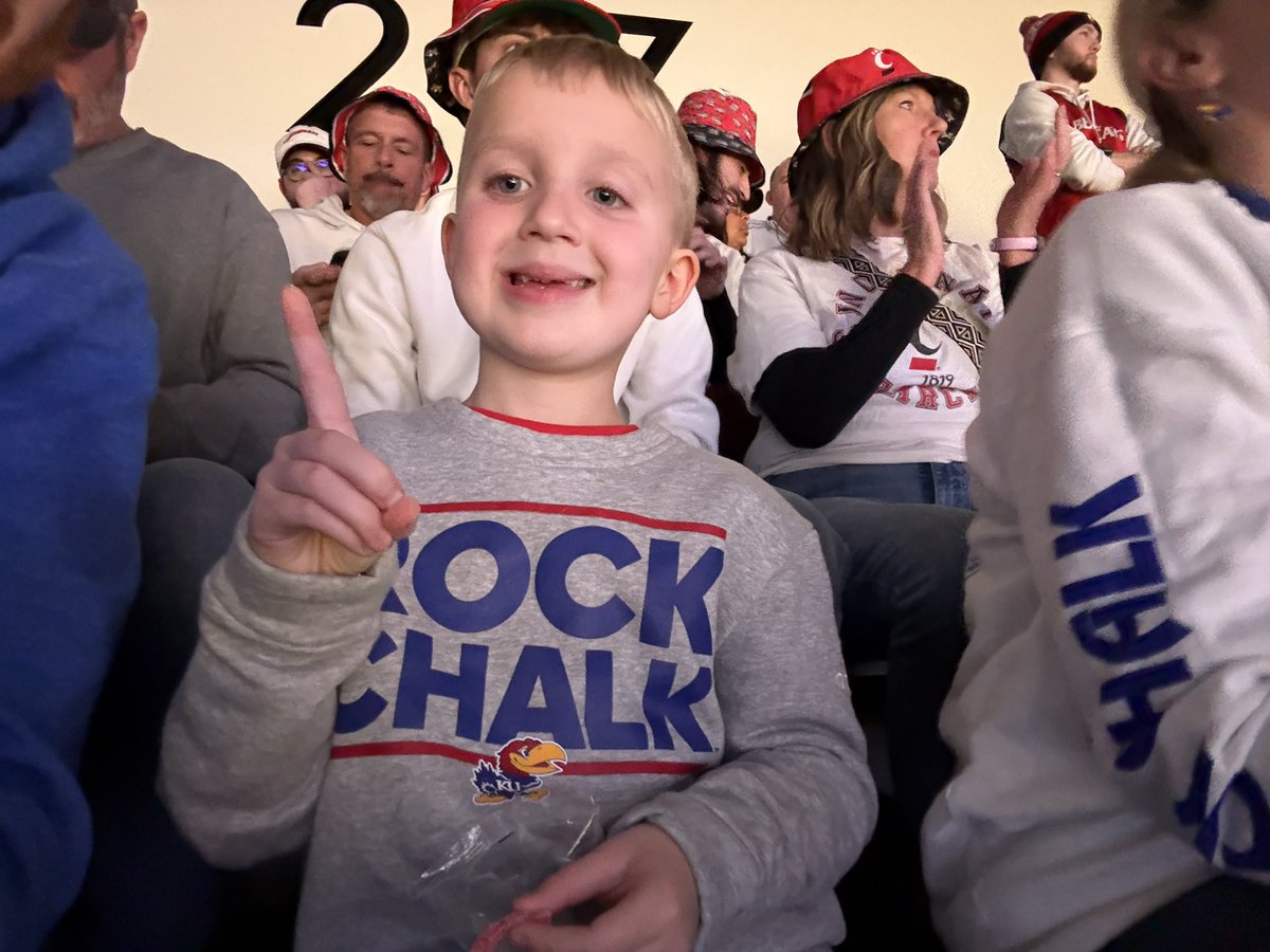 NickWilsonEdS's tweet photo. Rock Chalk Jayhawks!! Max’s first Jayhawk basketball game. Let’s go KU! #RockChalk #jayhawknation https://t.co/nRiCO47wrc