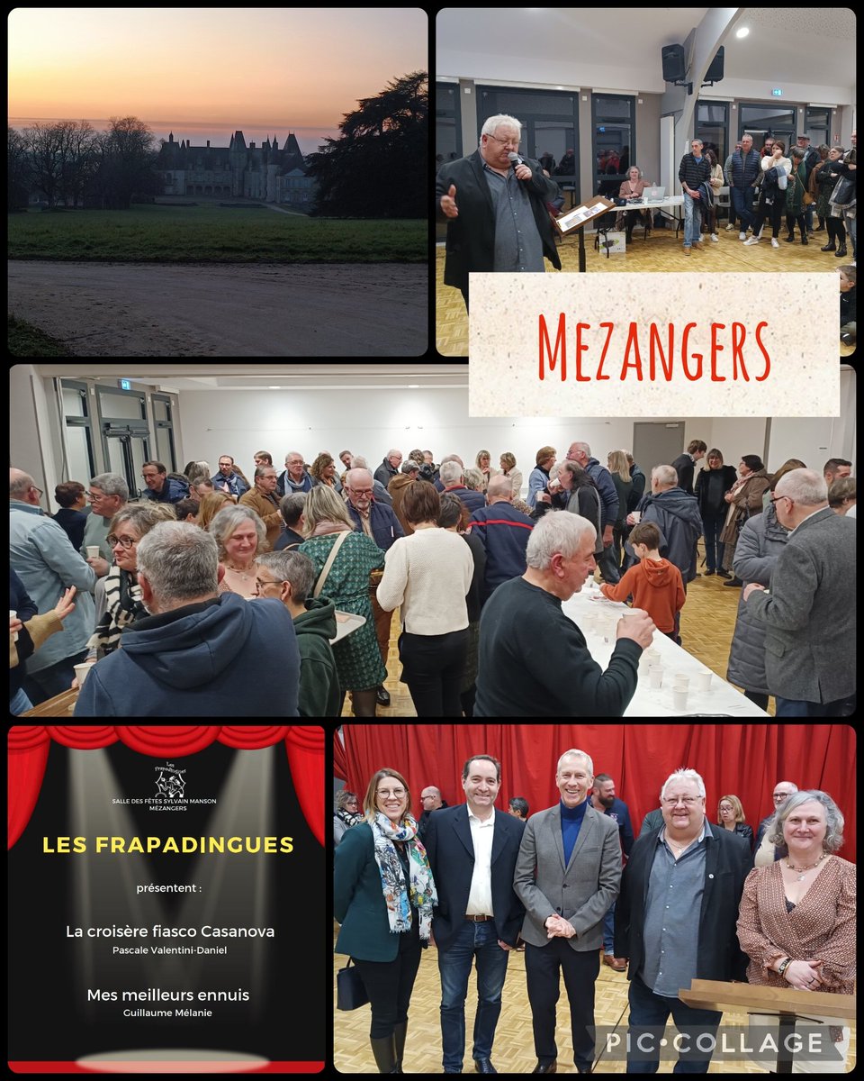 Avant de laisser place à la répétition générale de la troupe des #Frapadingues, la salle polyvalente de #Mézangers accueillait ce soir des habitants venus nombreux pour les vœux du maire et du conseil municipal.