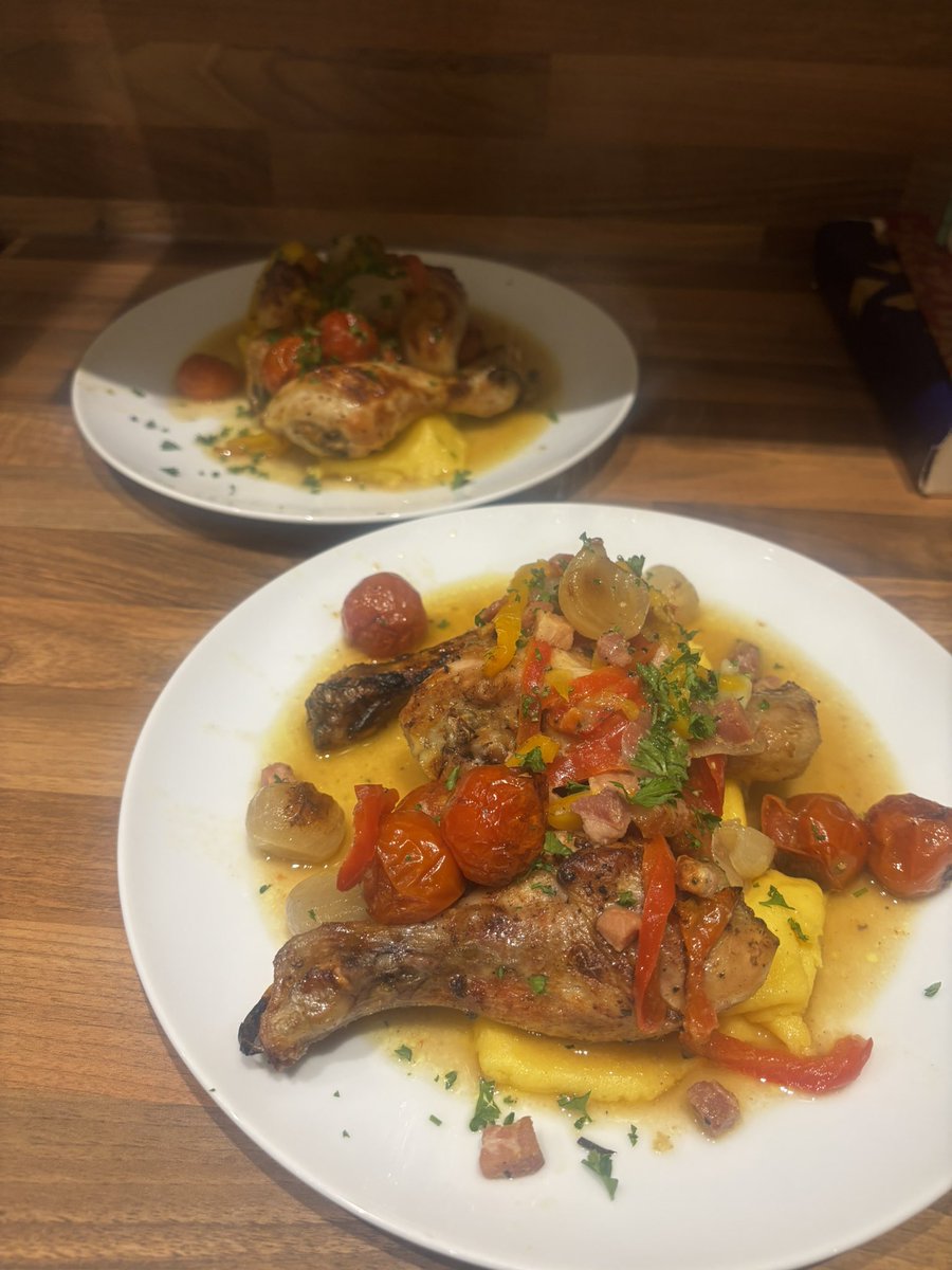 TheRealDuchess's tweet photo. @SaturdayKitchen We just had this for dinner it was delicious, but my presentation wasn't as good https://t.co/S5e0F98uEt