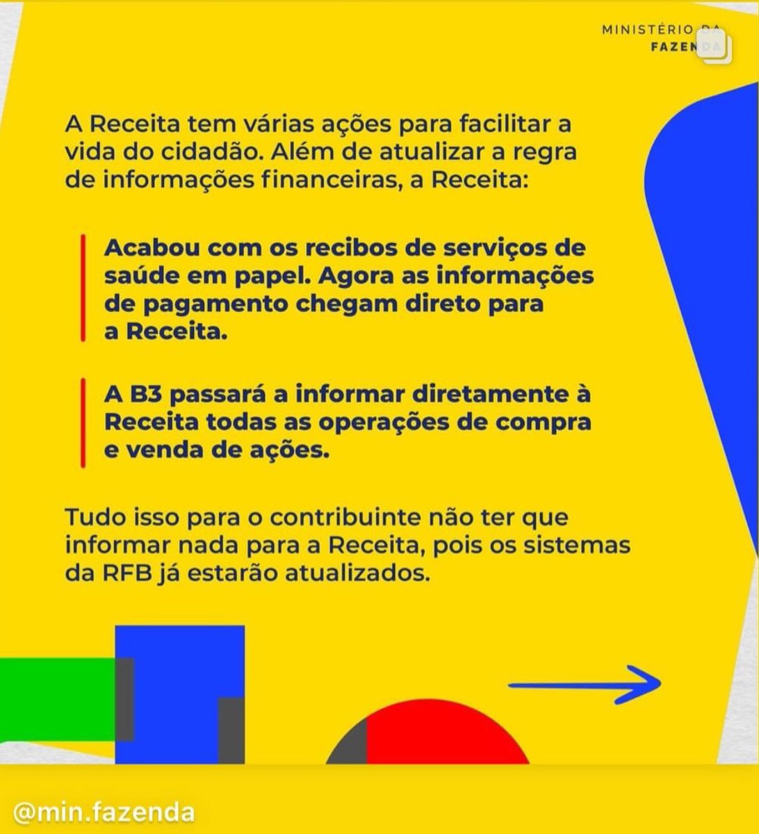 A <a href="/ReceitaFederal/">Receita Federal</a> vai continuar trabalhando pra facilitar a vida dos bons contribuintes. E vai continuar avançando para coibir o crime, a lavagem de dinheiro, os golpes de PIX, o contrabando.