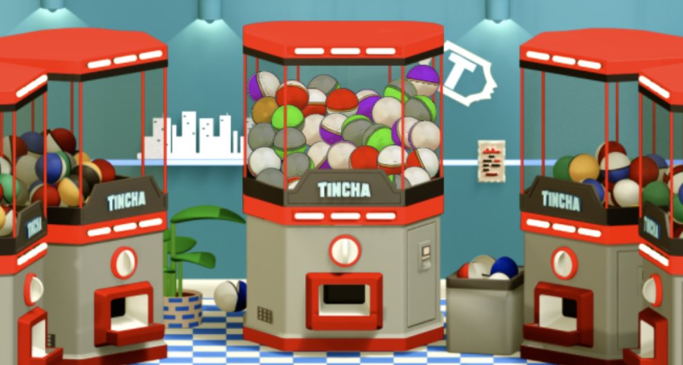 tinchacity's tweet photo. Time to start showing the game I've been working on (@dj_jia) for quite a while: Tincha. 
It's a web multiplayer game that let's you play at gashapon-style machines and use the prizes to build Tincha City. https://t.co/sJQ9R2v2Cp