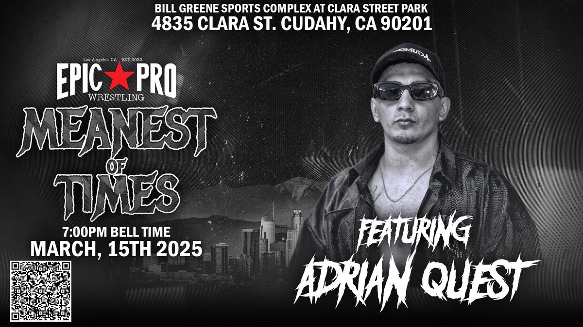 EpicProLA's tweet photo. 🚨TALENT ANNOUNCEMENT🚨

Epic Pro Wrestling - The Meanest of Times in Los Angeles, CA - March 15th - 7 PM

Los Suavecitos (Danny Rose and Ricky Gee) will make their Epic Pro debuts!

Plus Adrian Quest will be in action!

Tickets: https://t.co/y7gdZBYqLv https://t.co/tcnNLYfbJM