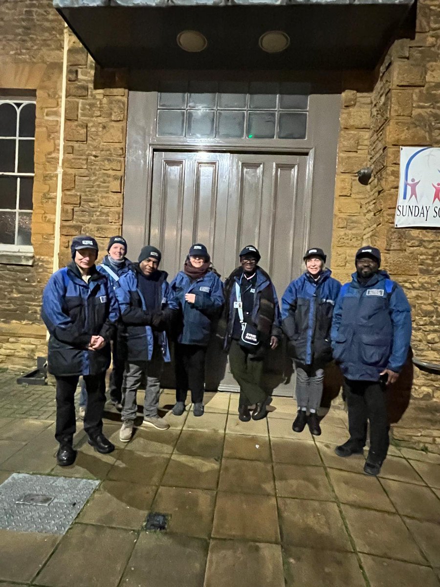 NorthamptonSP's tweet photo. Our first #streetpastors team of 2025 will be going out tonight, not as big as in this photo. They're ready to help, care &amp; listen. 

The Guardians are taking a well deserved break this week so no SNO van. 

Praying for all volunteers out tonight

#northampton #staysafe https://t.co/FOSqoZJFPN
