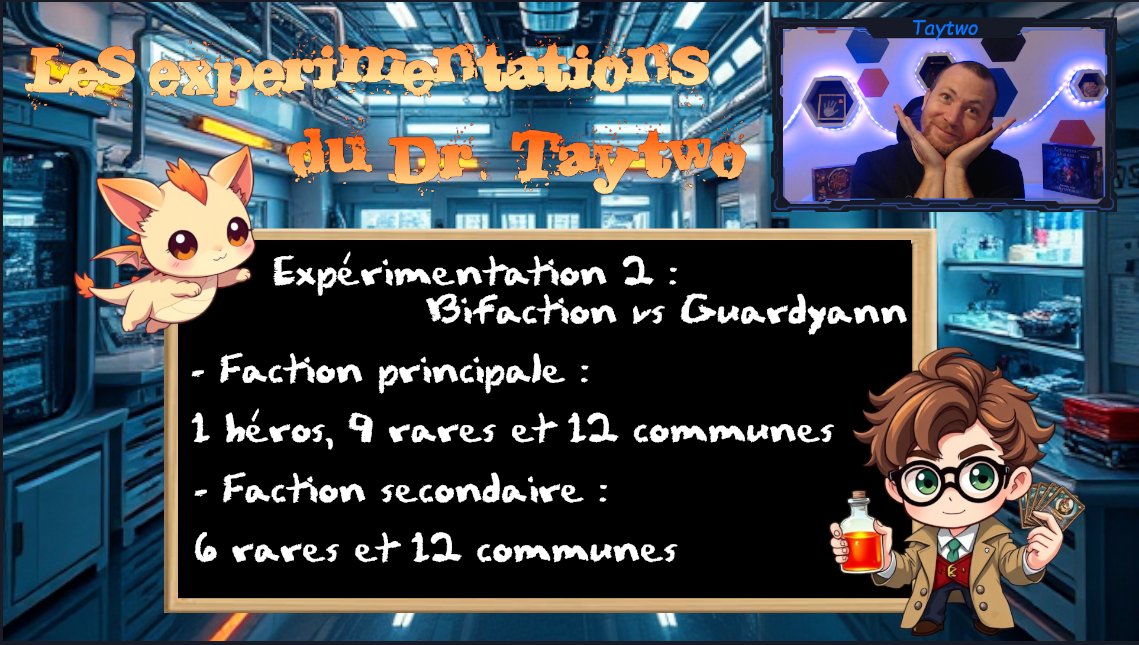 C'est parti pour les expérimentations du Dr. Taytwo, épisode 2 sur la chaîne Twitch d'<a href="/Altered_Aces/">Altered Aces</a> !

Ce soir on se bat avec <a href="/GuardYann_/">GuardYann</a> en duel du format bifaction inventé par Falk !

Du deckbuilding à gogo et de la bonne ambiance.

twitch.tv/altered_aces