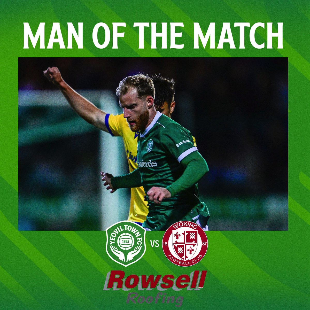 YTFC's tweet photo. This afternoon’s Man of the Match, chosen by Match Sponsor Rowsell Roofing, Josh Sims! 🙌

#YTFC 💚 https://t.co/cZ9DdKNhpr