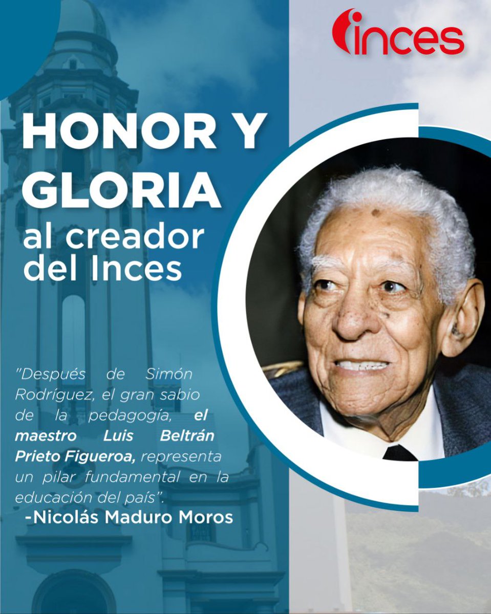 MeridaInces1's tweet image. Este 15 de enero ingresa al Panteón Nacional uno de los venezolanos más insignes del siglo XX: Luis Beltrán Prieto Figueroa.

En el Inces celebramos esta decisión del Gobierno Bolivariano.

¡Honor y Gloria a nuestro fundador! #AprendeLaTécnica