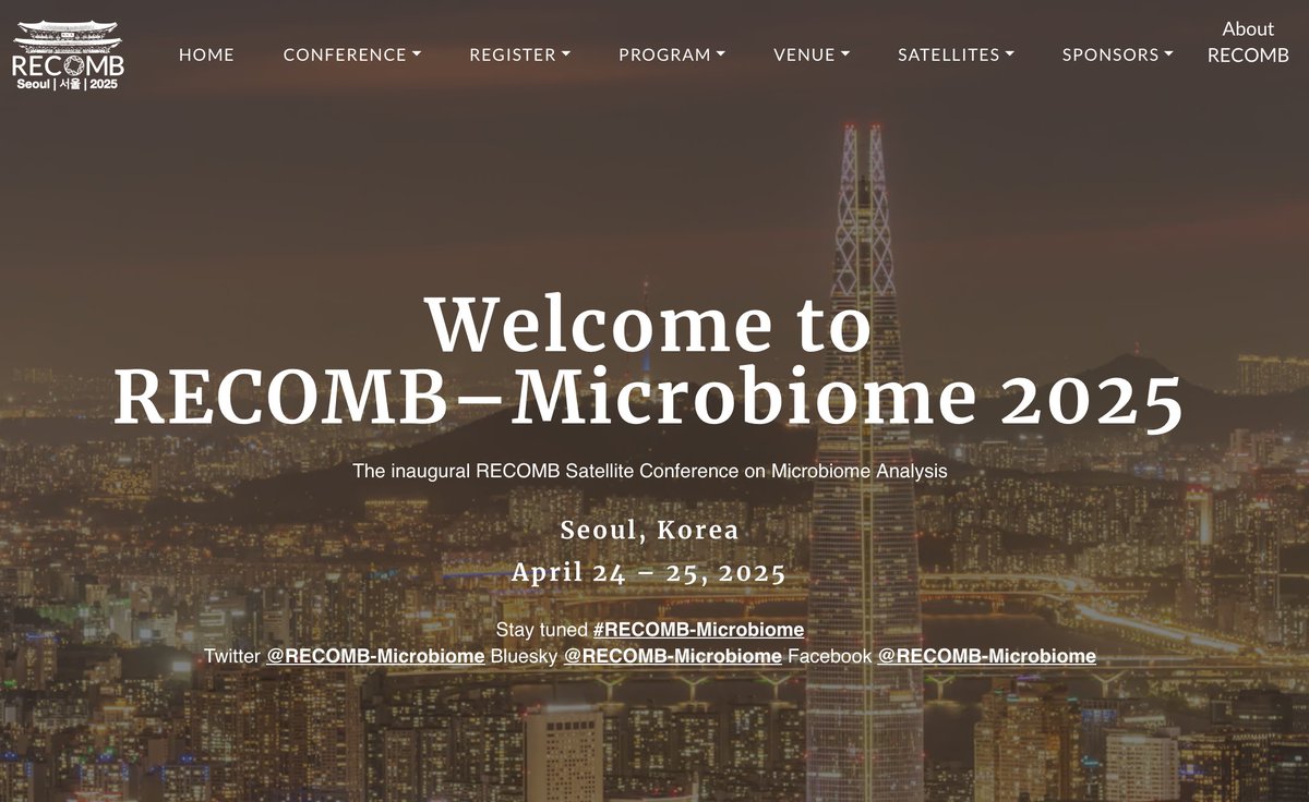 We're pleased to share that the RECOMB-Microbiome site is now live. Visit us now at this URL to get the latest conference information.
recomb.org/recomb2025/rec…