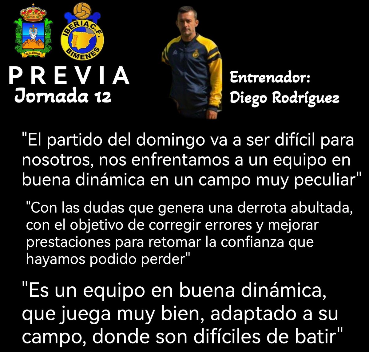 futbolisiimos's tweet photo. PREVIA 
 Jornada 12

Entrenador: Diego Rodríguez 

#Futbolisiimos #3AsturFútbol #FutbolRegional #FutbolAsturiano https://t.co/Fp6o66tFnt