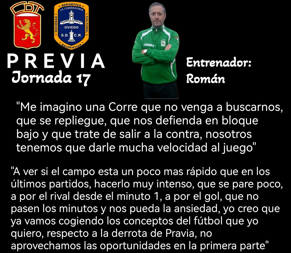 futbolisiimos's tweet photo. PREVIA 
 Jornada 17

Entrenador: Román 

#Futbolisiimos #2AsturFútbol #FutbolRegional #FutbolAsturiano https://t.co/qrLiBhABQ4