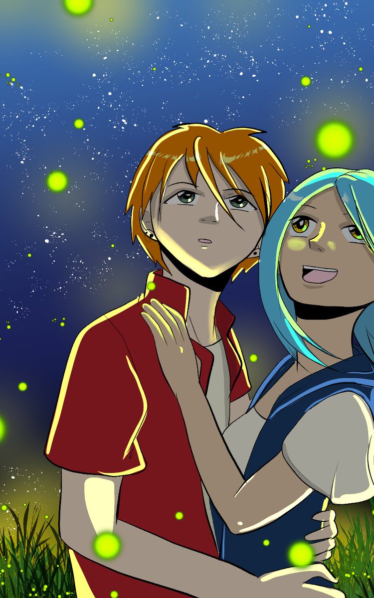 LinZcomics's tweet photo. A sweet drawing of my two First OCs as they enjoy the beautiful magic that is around them. It's been years since I drew Remi, so it was nice to see his face again. ^_^. https://t.co/VOUlY8lwS3