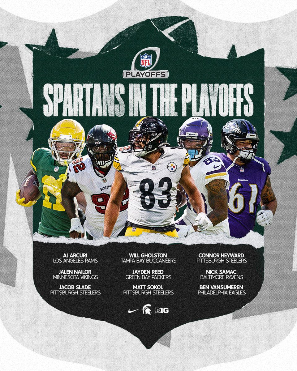 Best of luck to our Spartan Dawgs in the #NFLPlayoffs 🟩⬜️