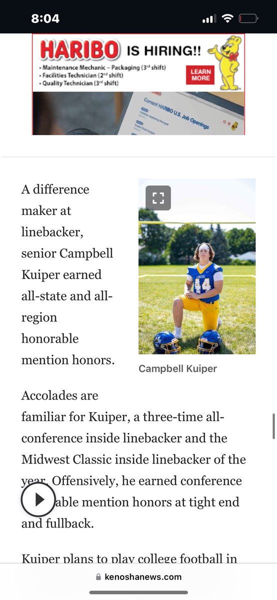 CamKuiper's tweet photo. Grateful to be recognized on the All County Team with all of my teammates ‼️ #FAMILY @Matt_Rizzo13 @SJCA_FB https://t.co/upEfh5slyL