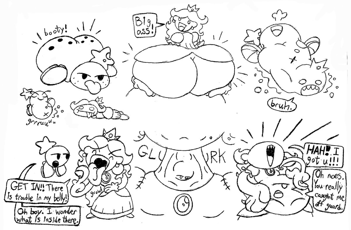 CyclopsTops's tweet photo. sum Starlow &amp; Peach doodles.

#vore https://t.co/HkLF2xW477