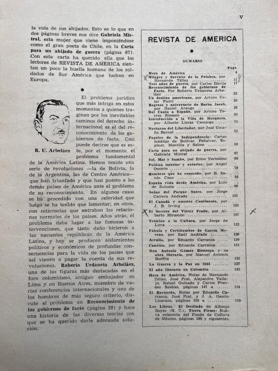 RevDeAmerica's tweet photo. La Revista de América contó con Germán Arciniegas y Roberto García-Peña como sus primeros directores, en su primera etapa, que se prolongó desde 1945 hasta diciembre de 1951. Una publicación de @ELTIEMPO  🧵 https://t.co/jG6q9VQXD6