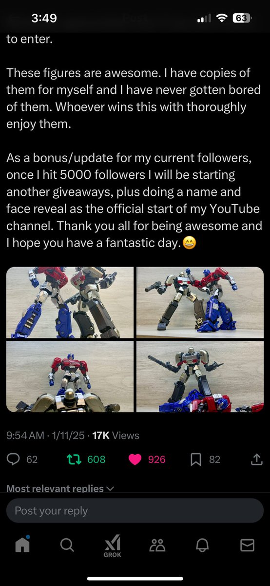 roncei_'s tweet photo. @TFAdvanced125 @yolopark My brother would love these. Followed and did all the above 🥰 https://t.co/PE2xvuVlxs