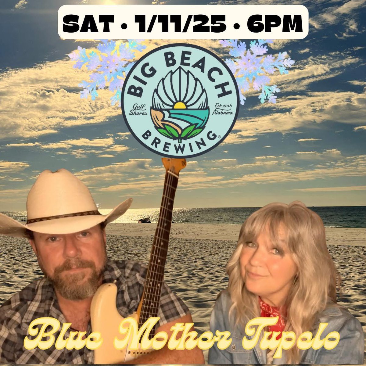Y’all come see us! <a href="/bluma2plo/">Blue Mother Tupelo</a> bringing the music to <a href="/bigbeachbrewing/">Big Beach Brewing Co</a>  TONIGHT 👉🏿👉🏽👉🏻 Saturday • Jan 11th. Show starts at 6. 
Gulf Shores, Alabama ~ here the BMTs come! 

#livemusic #localbrewery #stompandsway #southernroots #countrysoul #AppalachianRockNRoll #friends #dynamicduo