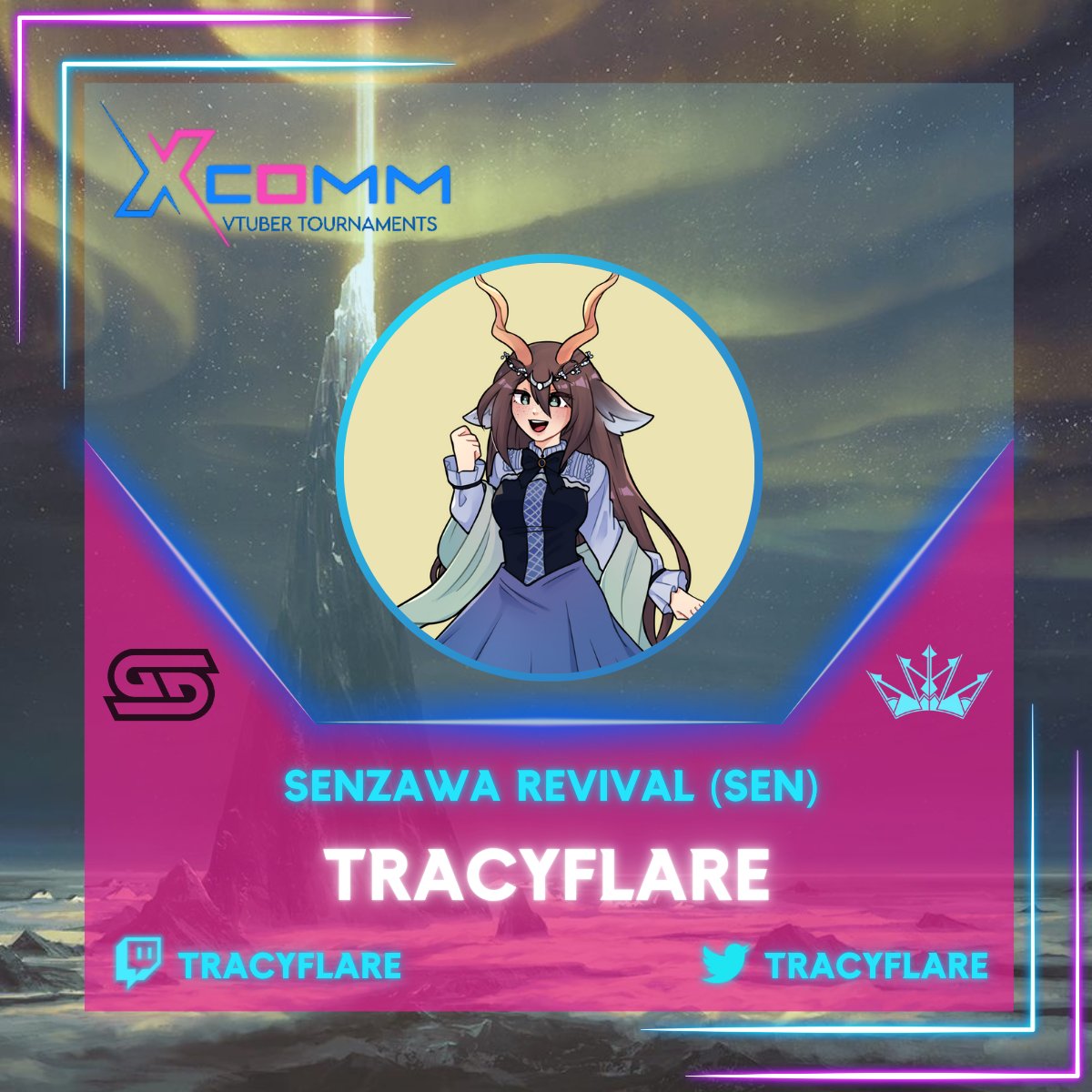 ⚔️ NA ROYALE TEAM SHOUTOUT ⚔️

📢 Big shoutout to <a href="/TracyFlare/">Tracy l Saytr PNGtuber</a>, community owner of team Senzawa Revival (SEN)!! 🙏 While not able to join yourself, thank you for endorsing your friends and viewers to join the tournament!

🖥️ Please check out her streams at twitch.tv/tracyflare!