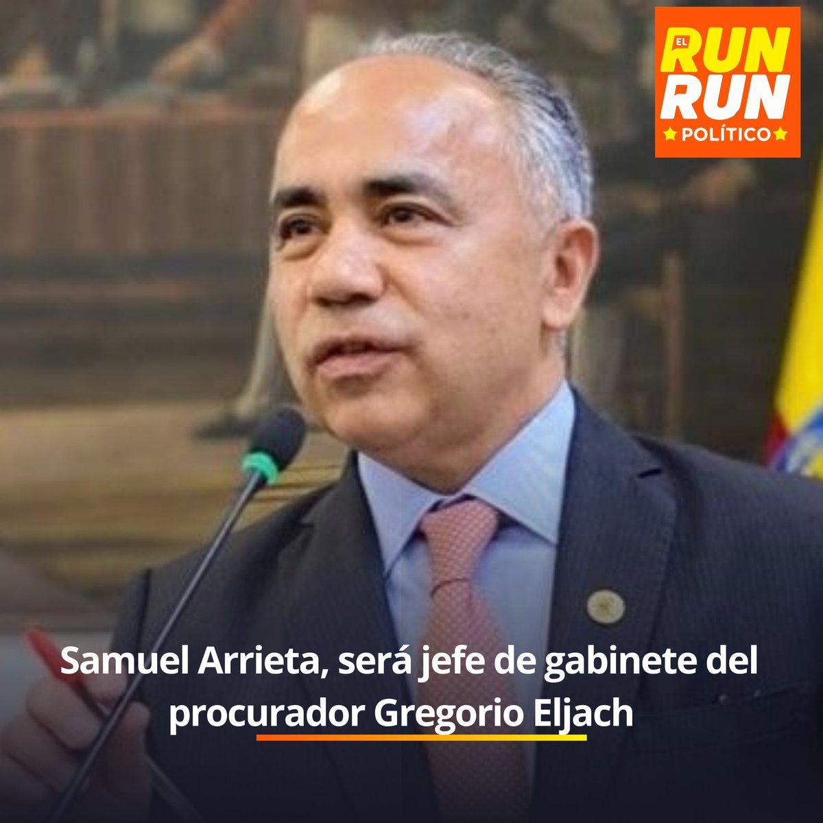 jpserna's tweet photo. #Política| El exsenador Samuel Arrieta Buelvas, nacido en San Juan Nepomucenl, Bolívar, ha sido designado como jefe de gabinete del nuevo procurador general de la nación, Gregorio Eljach Pacheco.

En su nuevo cargo, Arrieta tendrá la responsabilidad de articular las delegaturas de la Procuraduría, asegurando una coordinación eficiente entre las diferentes áreas de la entidad, así como de manejar las relaciones políticas estratégicas.

La designación de Arrieta refuerza el equipo de trabajo del procurador Eljach, quien asumió recientemente el liderazgo de la entidad encargada de velar por la transparencia y el control disciplinario en el país. Con una trayectoria política destacada, el exsenador aportará su experiencia para fortalecer los objetivos institucionales de la Procuraduría.

Fuentes cercanas indican que el nombramiento busca garantizar una gestión más dinámica y eficiente en los procesos internos, así como en la interlocución con otras ramas del poder público. Se espera que Arrieta juegue un papel clave en el impulso de las iniciativas de reforma y modernización de la entidad durante la administración de Eljach.

La llegada de Samuel Arrieta al equipo de la Procuraduría ha generado expectativas en torno a los desafíos que enfrentará, especialmente en un contexto político y social que demanda mayor transparencia y efectividad en las acciones disciplinarias.
🔸#RunRunPolítico
