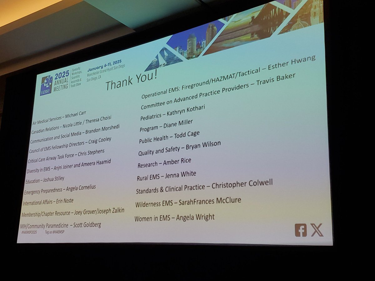 NAEMSP (@naemsp) on Twitter photo Thank you to all of the members who served as Committee Chairs over the past 2 years!  Your service to the Association has been much appreciated!  #NAEMSP2025 Thank you to all of the members who served as Committee Chairs over the past 2 years!  Your service to the Association has been much appreciated!  #NAEMSP2025
