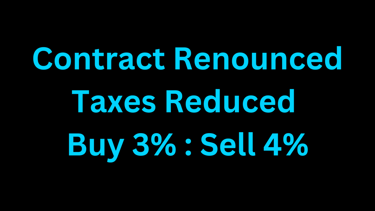 Dear Angels
Taxes have now been reduced to 3% Buy and 4% Sell
and Contract has been renounced. 

#angelverse #rwa #base