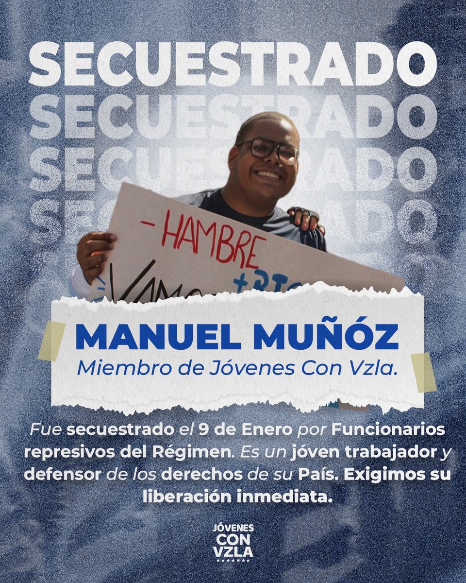 MariaCorinaYA's tweet image. En su desesperación y aislamiento al régimen lo único que le queda es arremeter contra valientes ciudadanos. 

En las últimas horas, más de 30 venezolanos que protestaban este 9 de enero pacífica y organizadamente fueron secuestrados por las fuerzas represoras de Maduro. Esto…