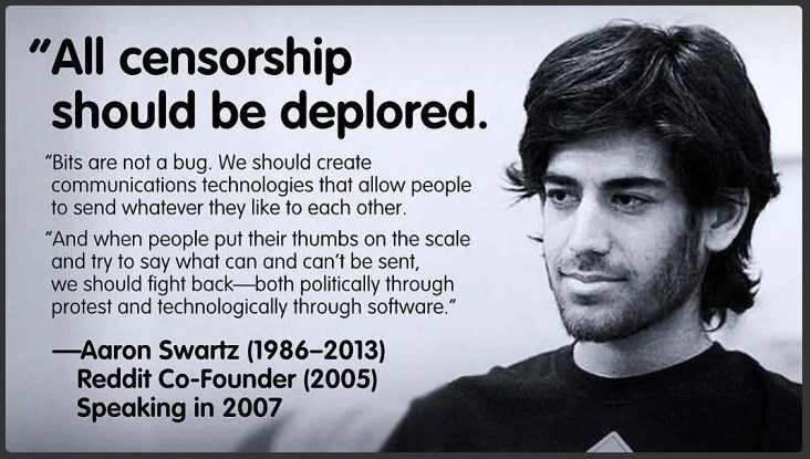 8h45k4r's tweet photo. His activism was legendary. Aaron was a fierce critic of SOPA/PIPA, laws that threatened to censor the internet. He founded Demand Progress to fight for digital rights and open access. #SOPAPIPA #DemandProgress https://t.co/gRIIzOMJkR