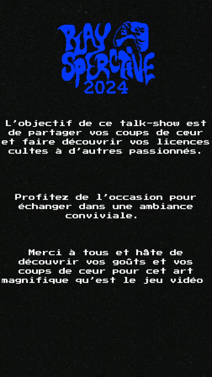 Araknoce's tweet photo. Bonswar X ! J'organise la Playspective 2024 le 26/01/2025 ! T'hésite pas si tu veux participer à ce Talk show ça me ferais plaisir de savoir tes goûts ! Plus d'infos dans mon discord si jamais : https://t.co/e7XmSy9pNf

Hésite pas à répondre ici par écrit ça marche aussi ! Bezou https://t.co/OmFLNnt0tJ